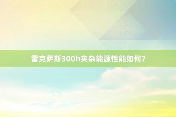 雷克萨斯300h夹杂能源性能如何？